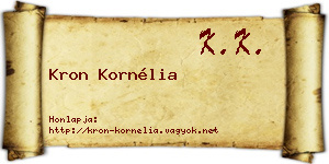 Kron Kornélia névjegykártya